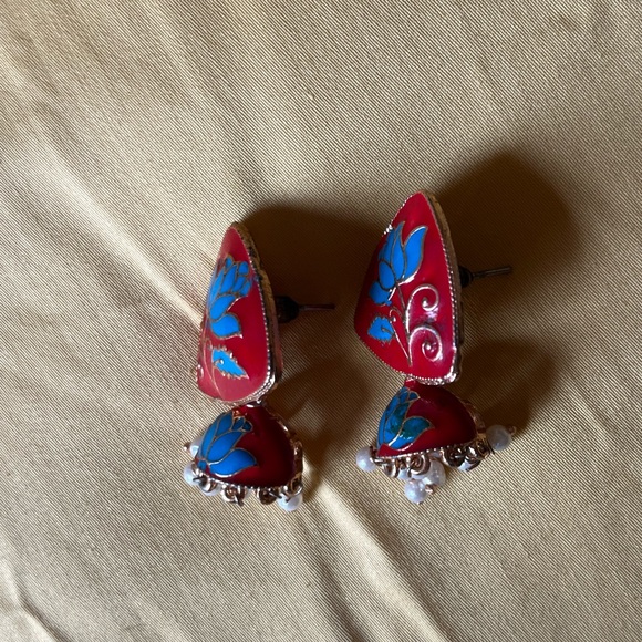 2 pairs of authentic Indian jhumka earrings - Picture 4 of 13